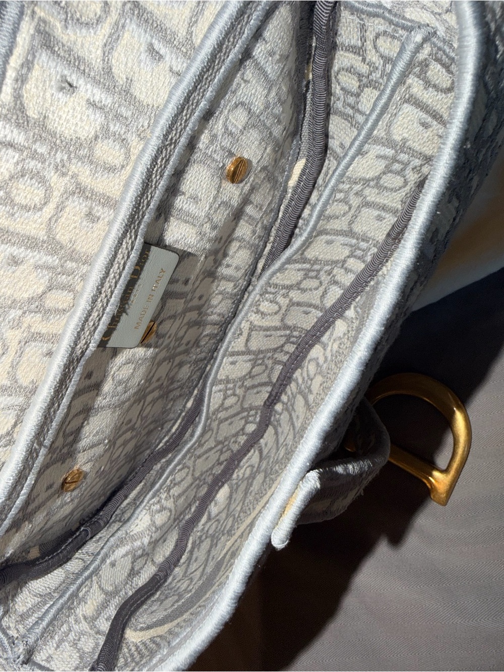 Dior oblique gray Jacquard Saddle medium - Picture 8 of 15